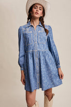 Load image into Gallery viewer, Embroidered Western Shirt Dress