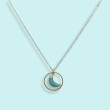 Load image into Gallery viewer, Amazonite Moon Halo Necklace: 18 Inch