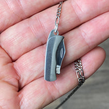 Load image into Gallery viewer, Long Y-drop Silver Knife Necklace: 32 Inch