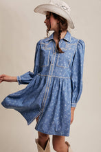 Load image into Gallery viewer, Embroidered Western Shirt Dress