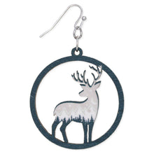 Load image into Gallery viewer, Forest Wood Winter Deer Earrings
