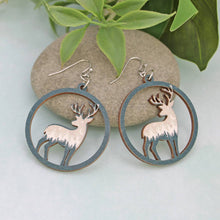 Load image into Gallery viewer, Forest Wood Winter Deer Earrings