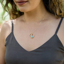 Load image into Gallery viewer, Amazonite Moon Halo Necklace: 18 Inch