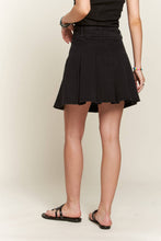 Load image into Gallery viewer, RAW EDGE WAIST WASHED DENIM MINI SKIRT