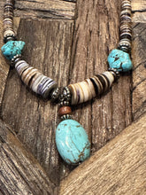 Load image into Gallery viewer, Vintage Turquoise & Heishi Bead Necklace