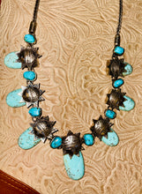 Load image into Gallery viewer, Vintage Turquoise Zuni Sun face Necklace