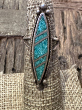 Load image into Gallery viewer, Vintage Zuni Inlay Turquoise Ring