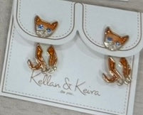 Load image into Gallery viewer, 3-D Front Back Earrings