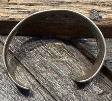 Load image into Gallery viewer, Vintage sterling silver hand stamped cuff
