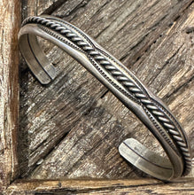 Load image into Gallery viewer, Vintage Sterling Silver Rope Cuff