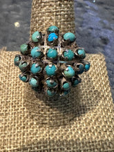 Load image into Gallery viewer, Vintage Zuni Snake Eye Turquoise Ring