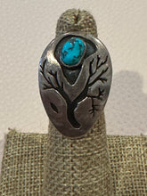 Load image into Gallery viewer, Vintage Turquoise Shadowbox Tree Ring