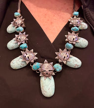 Load image into Gallery viewer, Vintage Turquoise Zuni Sun face Necklace