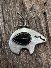 Load image into Gallery viewer, Vintage Black Onyx Bear Pendant