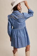 Load image into Gallery viewer, Embroidered Western Shirt Dress