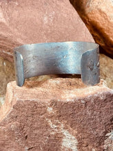 Load image into Gallery viewer, Old Pawn Native American Navajo Sterling Silver Hand Stamped Wide Cuff Bracelet