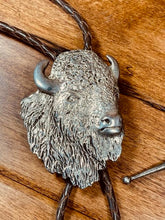 Load image into Gallery viewer, Buffalo Bolo Tie Necklace Signed by artist A. Goldstein