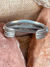 Load image into Gallery viewer, Old Pawn Navajo Indian Sterling Silver Cuff with 9 Turquoise Stones