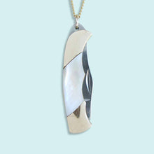 Load image into Gallery viewer, Shell Handled Knife on Gold Chain Necklace