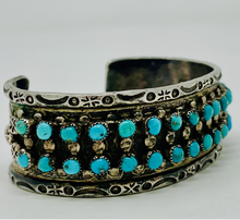 Load image into Gallery viewer, Turquoise Cluster Cuff - 2 rows