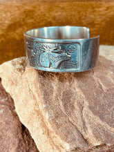 Load image into Gallery viewer, Navajo Sterling Silver Medicine Bear Storyteller Cuff Bracelet