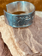 Load image into Gallery viewer, Navajo Sterling Silver Medicine Bear Storyteller Cuff Bracelet