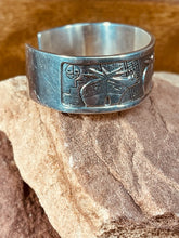 Load image into Gallery viewer, Navajo Sterling Silver Medicine Bear Storyteller Cuff Bracelet