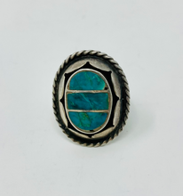Load image into Gallery viewer, Vintage Zuni Ring with Turquoise Inlays