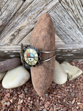 Load image into Gallery viewer, Zuni Mother of Pearl Sunface Cuff, size 7 1/4, Circa 1960s
