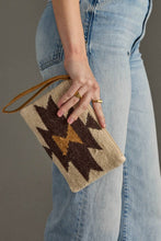 Load image into Gallery viewer, Cream, Brown &amp; Tan Western Wristlet
