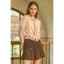 Load image into Gallery viewer, Cottagecore Lace Trimmed Cotton Blouse
