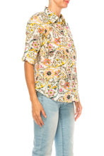 Load image into Gallery viewer, Ivory Floral Paisley Button Down Shirt
