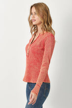 Load image into Gallery viewer, Washed Thermal Henley Top
