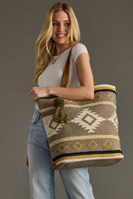 Load image into Gallery viewer, Taupe, Cream &amp; Tan Aztec Tote
