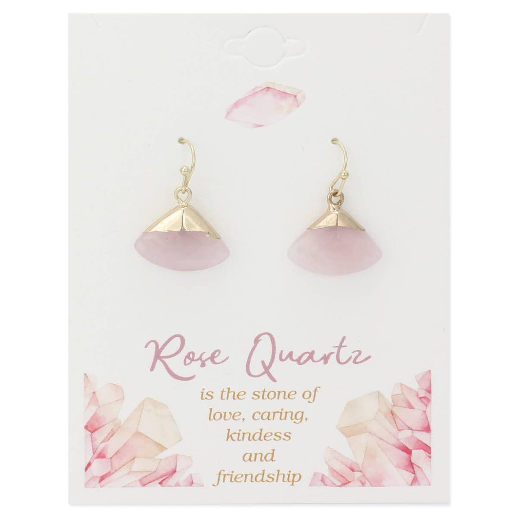 Gold Dipped Luxury Rose Quartz Earrings