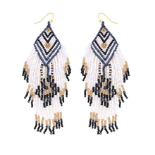 Load image into Gallery viewer, Native American Beaded Long Drop Earrings
