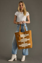 Load image into Gallery viewer, Camel &amp; Cream Aztec Tote
