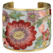 Load image into Gallery viewer, Autumn Bloom Embroidered Cuff Bracelet
