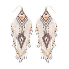 Load image into Gallery viewer, Native American Beaded Long Drop Earrings
