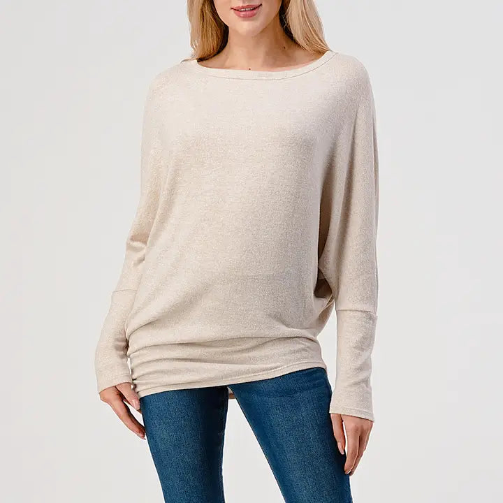 Dolman Sleeve Asymmetric Top