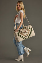 Load image into Gallery viewer, Cream, Green &amp; Tan Western Duffel
