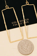 Load image into Gallery viewer, Gold Dipped Hammered Rectangle Earrings
