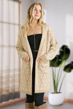 Load image into Gallery viewer, Hooded Chevron Pattern Cardigan
