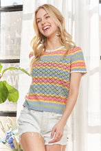 Load image into Gallery viewer, LIGHTWEIGHT STRIPE CROCHET TOP
