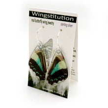 Load image into Gallery viewer, 0640 Butterfly Earrings, Bluebottle Butterfly, Bottom Wings
