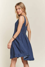 Load image into Gallery viewer, PINTUCK DETAIL CASUAL DENIM DRESS
