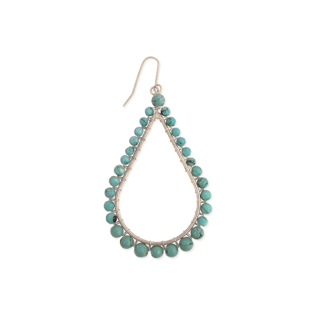 Desert Rain Turquoise Bead Teardrop Earring