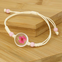 Load image into Gallery viewer, Pressed Flower Cream Pull Bracelet
