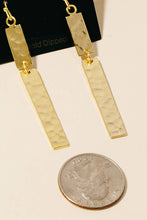 Load image into Gallery viewer, Gold Dipped Hammered Bar Drop Earrings
