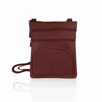 Leather crossbody with phone pocket